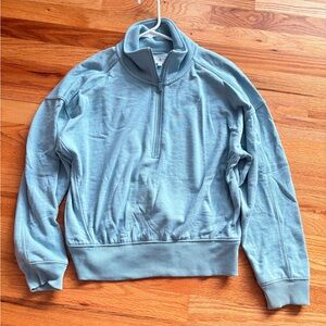 Lou & Grey Women's Light Blue Half-Zip Sweatshirt